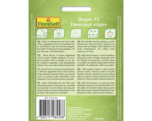Paquet de graines de fenouil Dragon F1