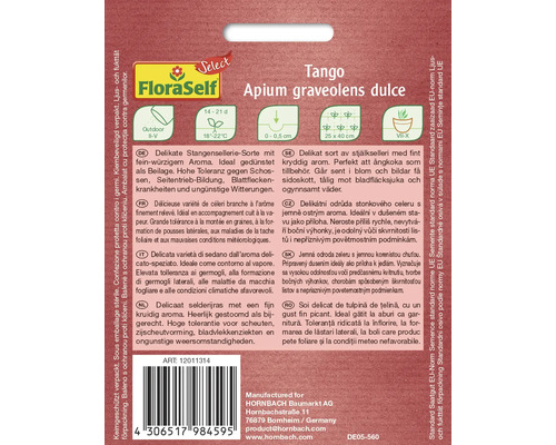 FloraSelf Tango Céleri branche Apium graveolens dulce Sachet de graines