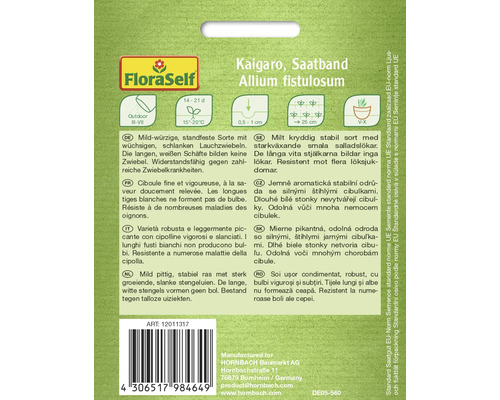 Bande de graines Kaigaro Allium fistulosum pour culture en extérieur