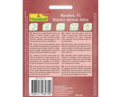 Sachet de graines Marathon F1 Brassica oleracea italica de FloraSelf
