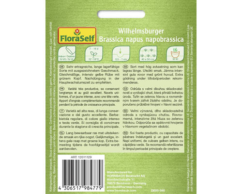 FloraSelf Wilhelmsburger Brassica napus napobrassica sachet de graines