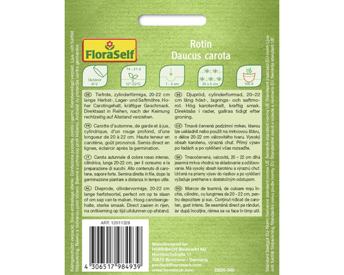 Sachet de graines de carotte Rotin Daucus carota, une carotte rouge foncé, cylindrique