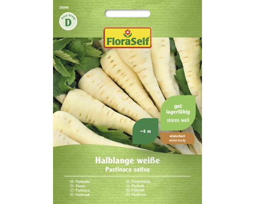 Panais mi longueur blanc FloraSelf semences non-hybrides graines de légumes Sachet de graines de panais blanc demi-long