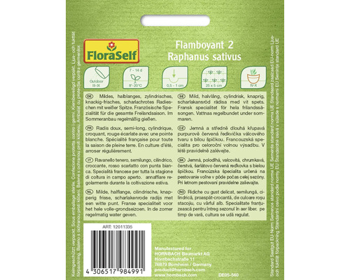 FloraSelf Flamboyant 2 Sachet de graines de radis