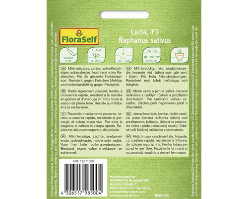 Radieschen-Samenpackung der Sorte Lucia F1