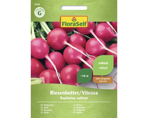 Radis Riesenbutter/Vitessa FloraSelf semences non-hybrides graines de légumes Semences de radis variété Riesenbutter/Vitessa