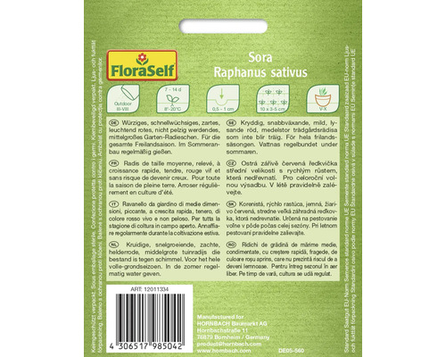 Samenpackung für Sora Garten-Radieschen von FloraSelf