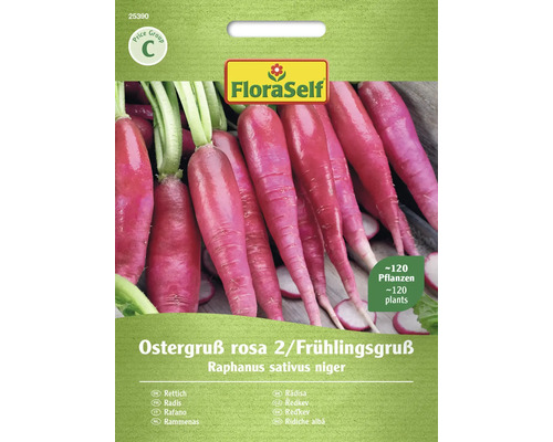 Rettich Ostergruss rosa 2/ Frühlingsgruss FloraSelf Samenfestes Saatgut Gemüsesamen