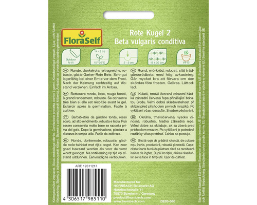 Sachet de graines Betterave rouge variété Rote Kugel 2