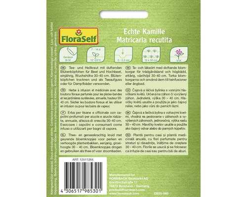 Echte Kamille Samenpackung von FloraSelf für Beet und Hochbeet