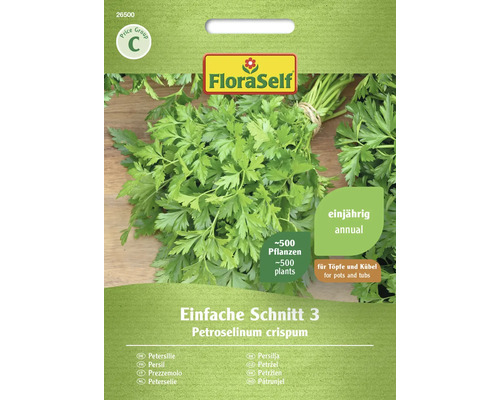 Persil coupe simple 3 FloraSelf semences non-hybrides graines de fines herbes Sachet de graines de persil plat de la marque FloraSelf