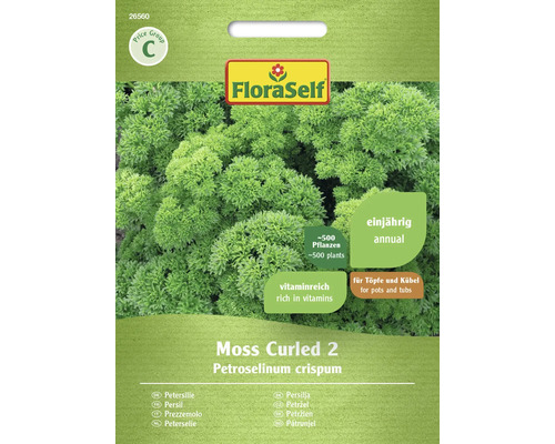 Persil Moss Curled 2 FloraSelf semences non-hybrides graines de fines herbes FloraSelf Mousse Frisée 2 paquet de graines de persil