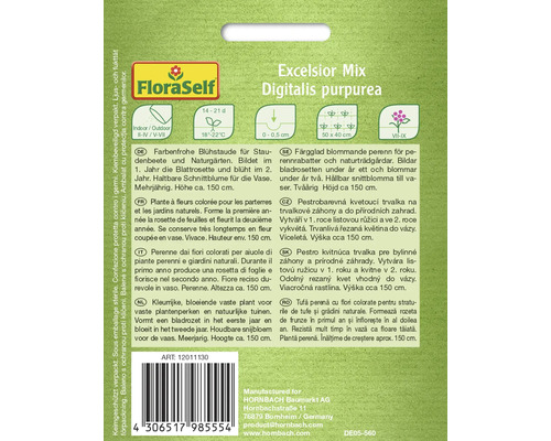Excelsior Mix Digitalis purpurea Samenpackung