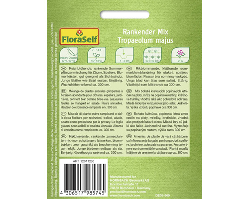 FloraSelf Rankender Mix Tropaeolum majus Samenpackung