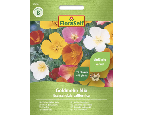 Pavot de Californie Goldmohn FloraSelf semences non-hybrides graines de fleurs Sachet de graines mélange de pavots de Californie de FloraSelf
