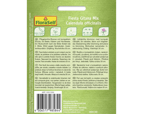 Sachet de graines Souci Calendula officinalis Fiesta Gitana Mix