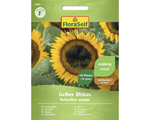 Tournesol Disque jaune FloraSelf semences non-hybrides graines de fleurs