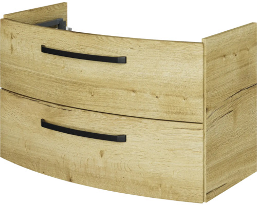 Jungborn VENTITRE Waschbeckenunterschrank BxHxT 80x49.2x43 cm halifax eiche Waschbeckenunterschrank mit zwei Schubladen im Holzdesign