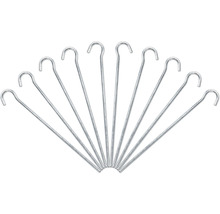 Piquets de tente en métal, 10 pièces