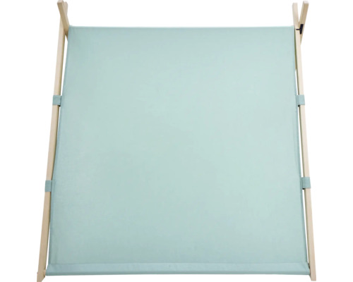 Panier à linge pliable avec cadre en bois et revêtement en tissu