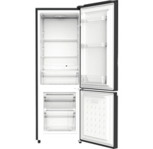 Geöffneter Kühlschrank mit Fächern und Schubladen