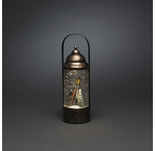 Lanterne décorative à boule à neige avec motif hivernal et poignée de transport