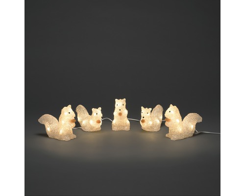 Lot de 5 figurines lumineuses Konstsmide LED acrylique écureuils 40 LED couleur d'éclairage blanc chaud