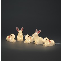 Figurines décoratives de lapins avec éclairage LED comme décoration de Pâques