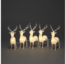 Guirlande lumineuse décorative avec cinq rennes lumineux pour la période de Noël