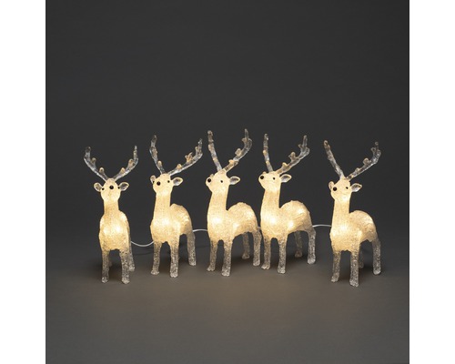 Guirlande lumineuse décorative avec cinq rennes lumineux pour la période de Noël