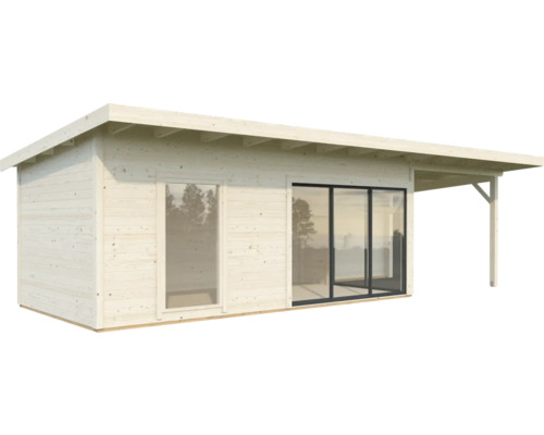 Abri de jardin en bois avec fenêtre et porte coulissante