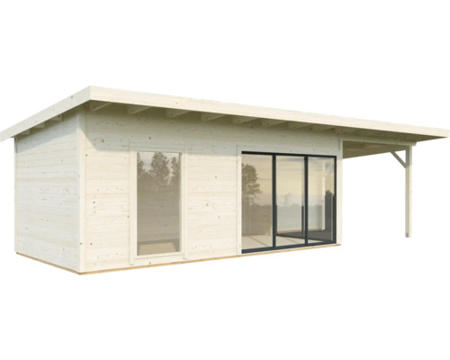 Abri de jardin en bois avec fenêtre et porte coulissante