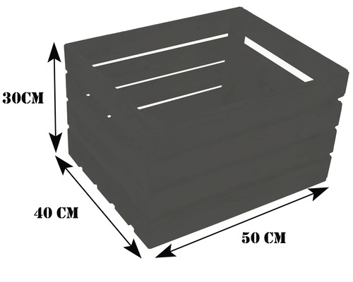 Holzkiste mit den Massen 30 cm x 40 cm x 50 cm zur Aufbewahrung