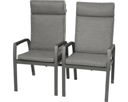 Sessel 2er Set bellavista Ontario Alu dunkeklgrau
