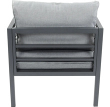 Chaise de jardin avec structure en métal et coussins