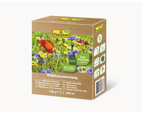 Paquet de mélange de graines de fleurs sauvages pour environ 100 mètres carrés Paquet de mélange de graines de fleurs sauvages pour environ 100 mètres carrés