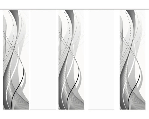 Flächenvorhang Home Fashion Wuxi grau 60x245 cm 5er-Set