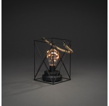 Lampe de table décorative avec cadre en fil de fer et poignée en corde