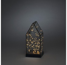 Lanterne décorative en verre en forme de maison avec éclairage intégré