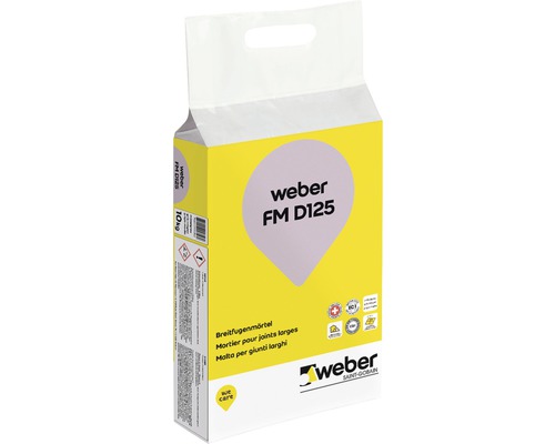 Mortier pour joints weber FM D125 gris moyen 10 kg.