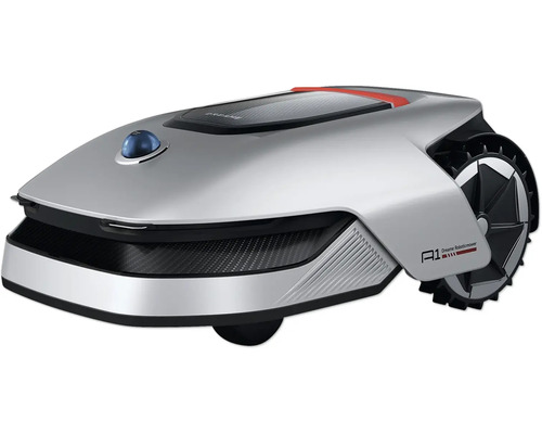 Silberner Mähroboter