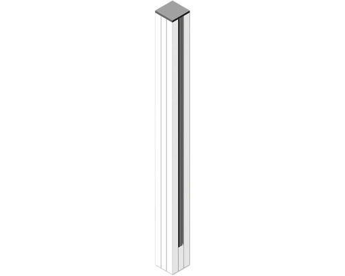Poteau aluminium universel 6.8x6.8x63.2 cm blanc