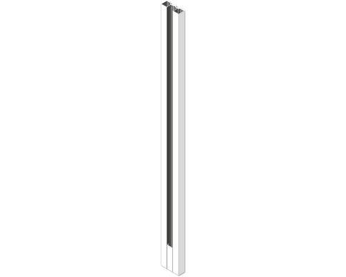 Wandprofil zum Anschrauben an senkrechten Wänden 187 cm weiss Ein rechteckiger Metallpfosten