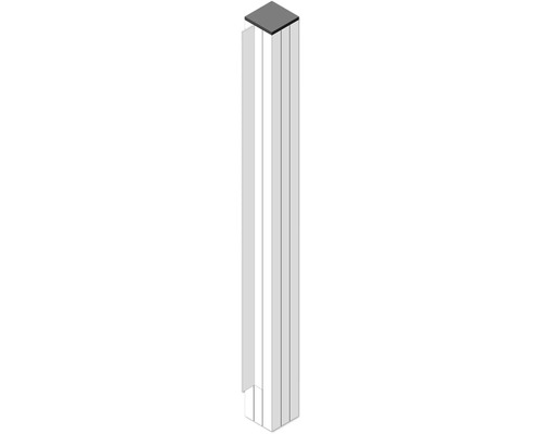 Rail d'angle à insérer dans un poteau en alu 180 cm blanc