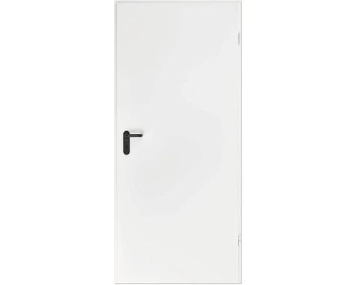 Élément de porte galvanisée Hörmann blanc 750x1875 mm mm tirant droit avec garniture de ferrure poignée/poignée noir
