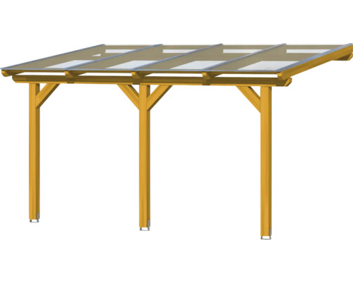 Carport en bois avec toit en polycarbonate