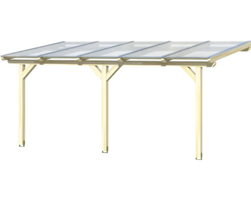 Carport en bois avec toit transparent