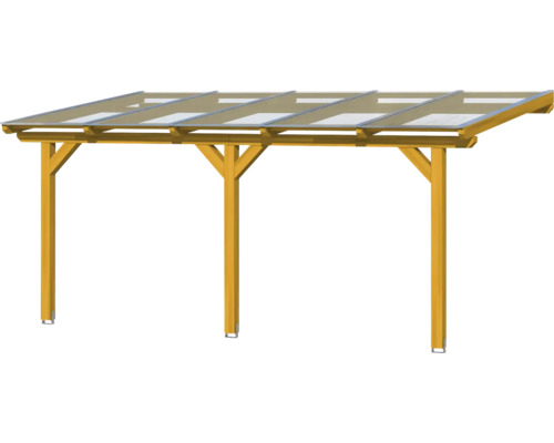 Abri de voiture en bois avec toit transparent