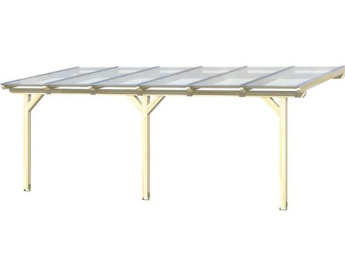 Abri de voiture en bois avec toit transparent