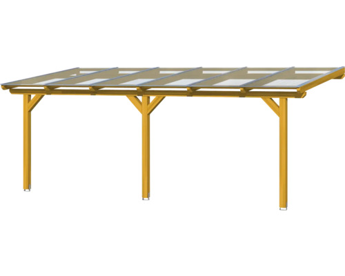Carport en bois avec toit transparent